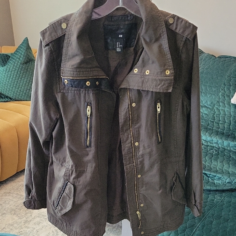 H&M Women's Dark Brown Military Jacket